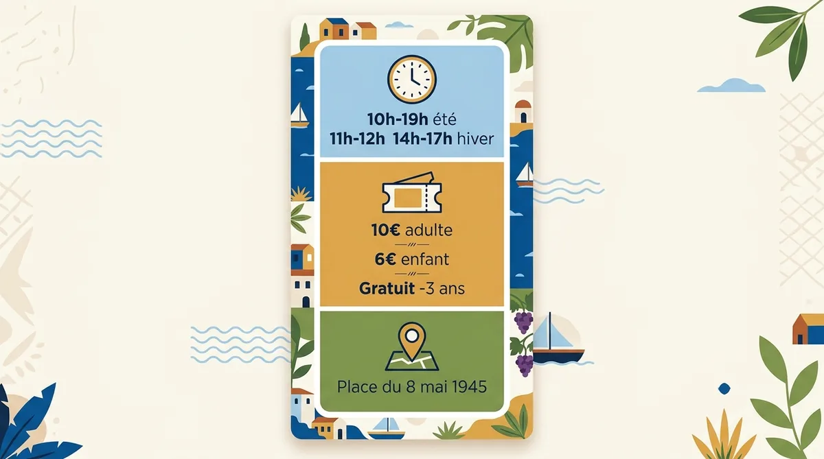 Infographie horaires et tarifs petit train Collioure 2026