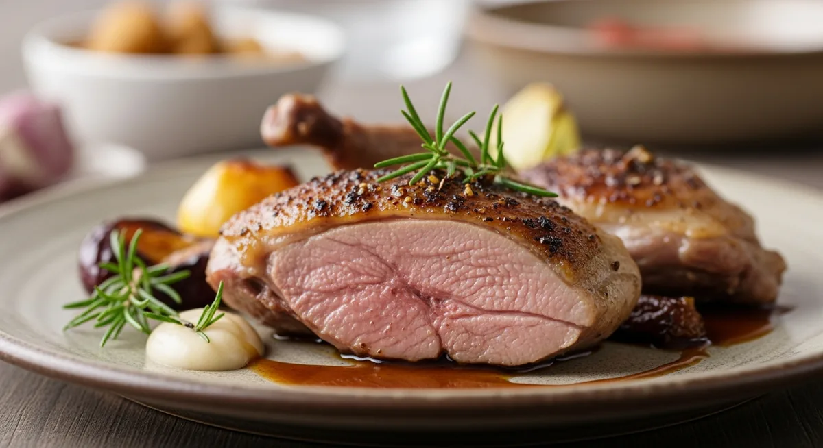 Schéma température interne cuisson pigeon sonde