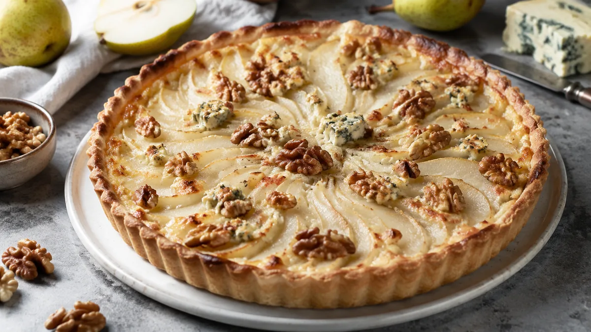 Comparatif des pâtes pour tarte poire Roquefort noix
