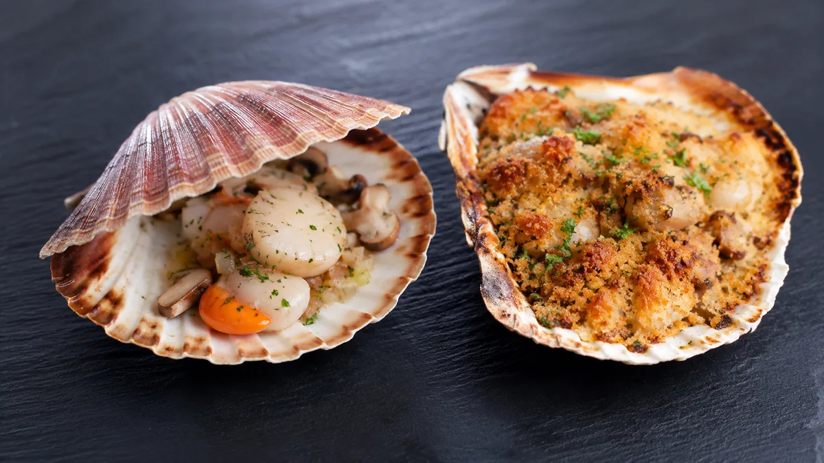 Coquille Saint-Jacques bretonne aux champignons gratinée